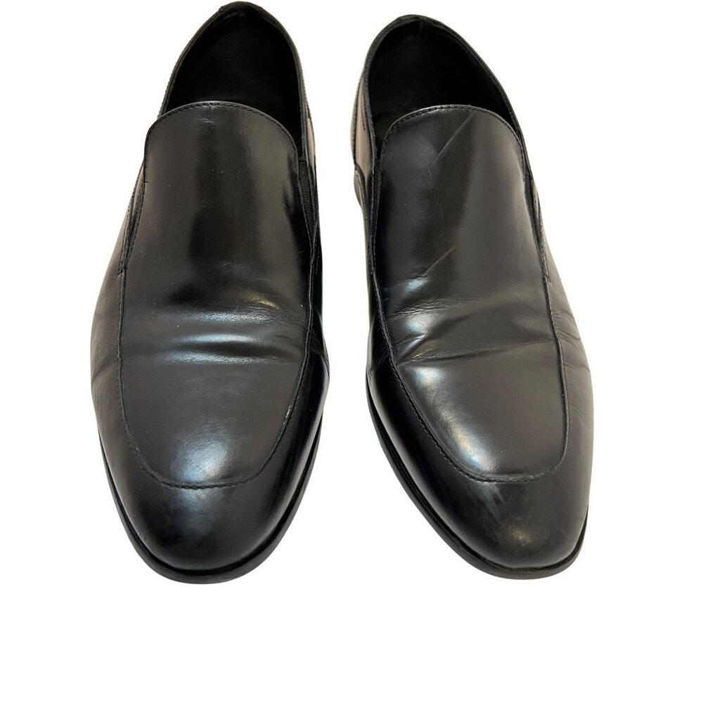 Aldo Mens Black Leather Slip-On Dress Shoes Size 11 US